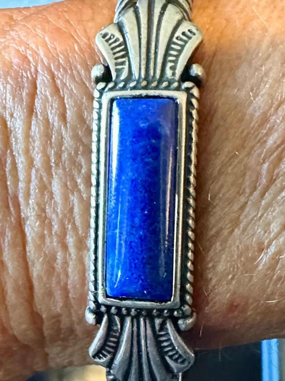 Carolyn Pollack Silver Bracelet with Lapis Blue Stone
